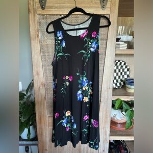 Old Navy black floral Luxe swing dress size XL never worn